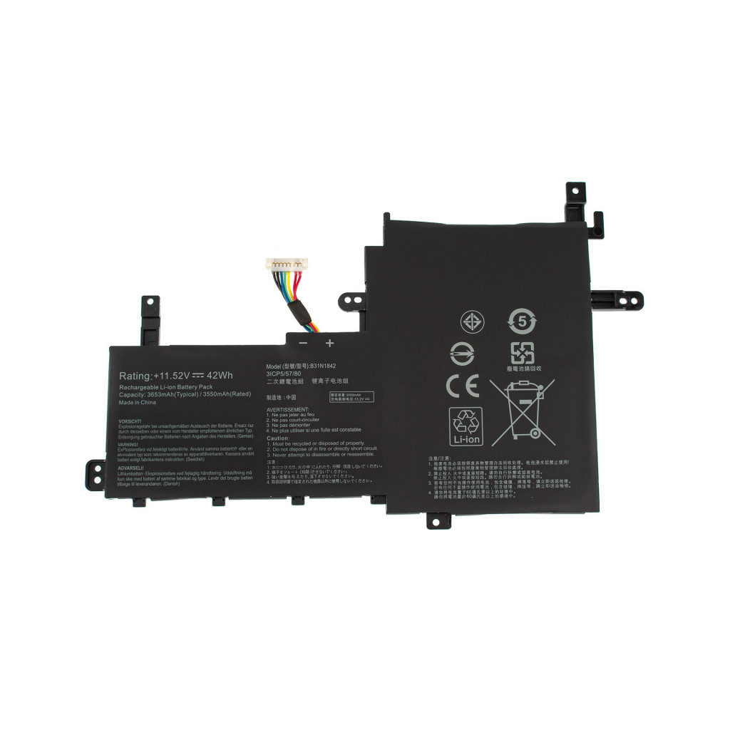 Акумулятор до ноутбука Asus X531 B31N1842, 3653mAh (42Wh), 3cell, 11.52V, Li-Pol AlSoft (A47863) - зображення 1