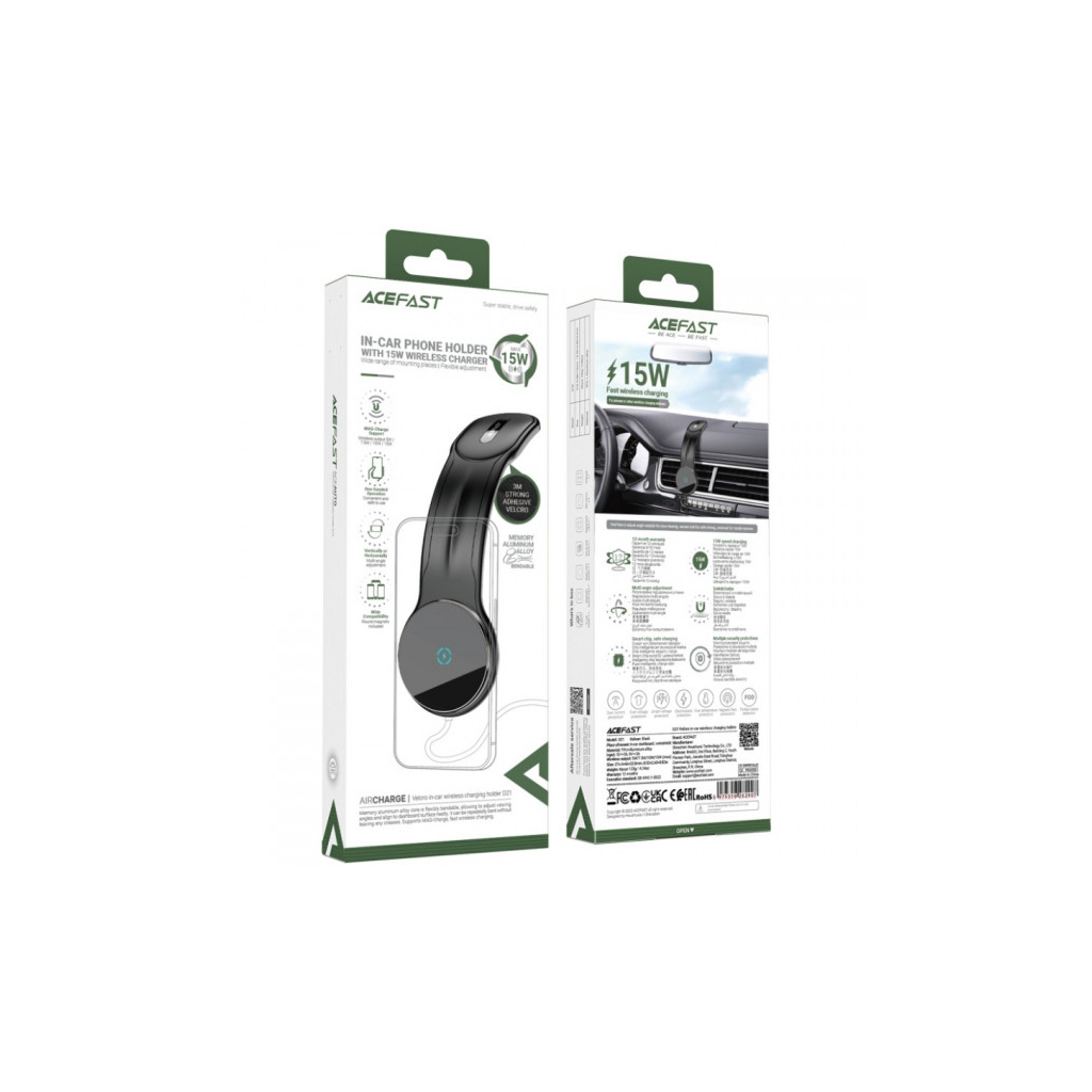 Універсальний автотримач Acefast D21 Magnetic wireless Velcro (6974316282907) - изображение 6