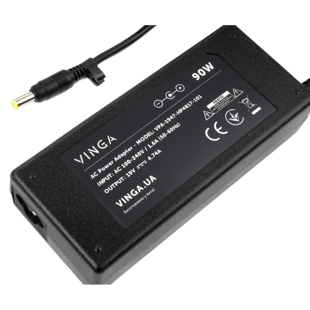 Блок живлення до ноутбуку Vinga HP 90W 19V 4.74A 4.8*1.7 (VPA-1947-HP4817-101) - зображення 3