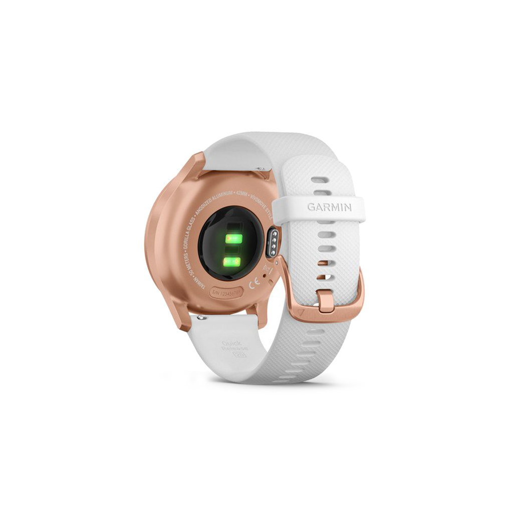 Смарт-годинник Garmin vivomove Style, S/E EU, Rose Gold, White, Silicone (010-02240-20) - зображення 5