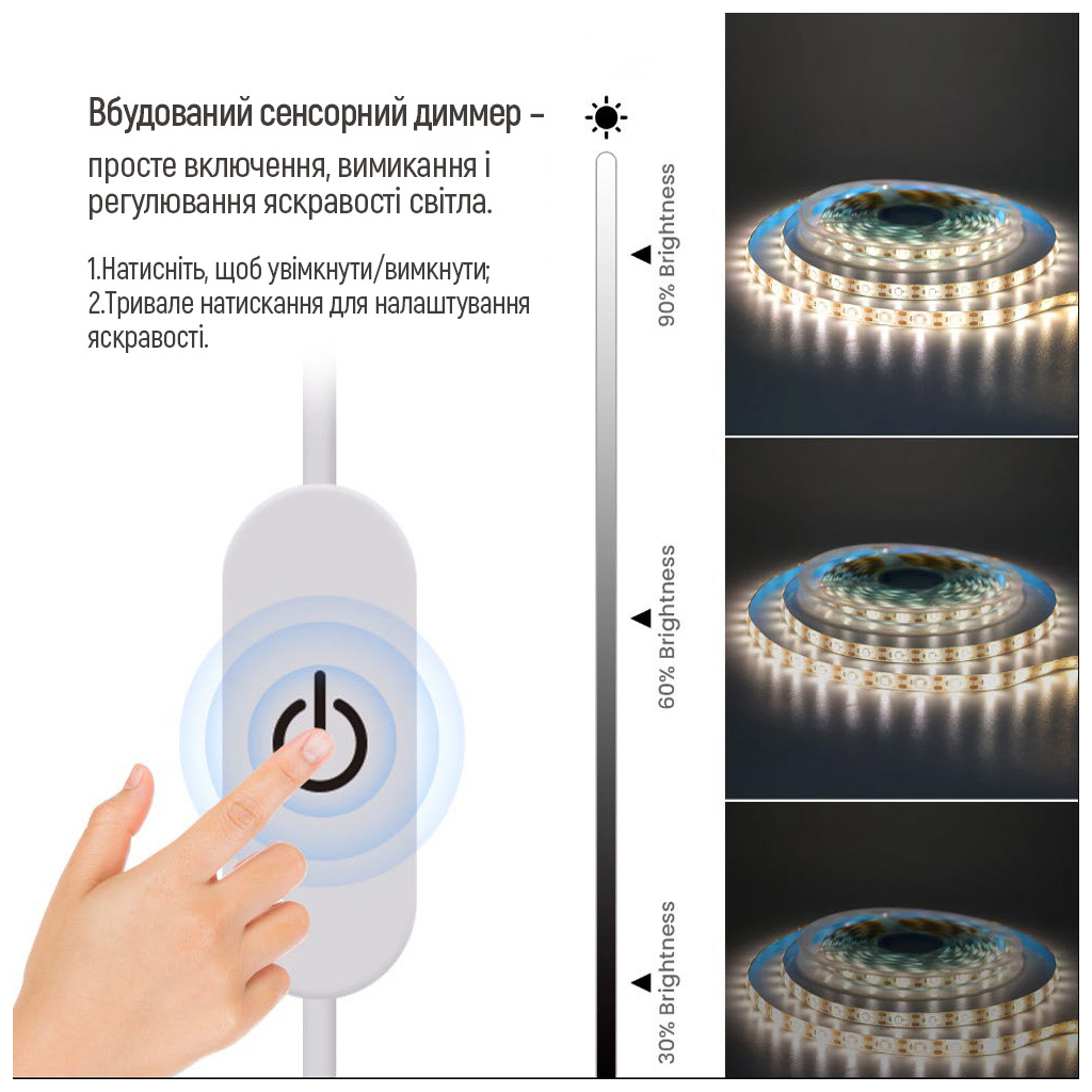 Світлодіодна стрічка ColorWay LED  3м з живленням від USB (CW-LD03) - изображение 4