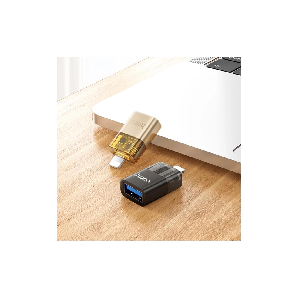 Перехідник OTG USB 3.0 AF to Lightning Black HOCO (6942007647151) - зображення 5