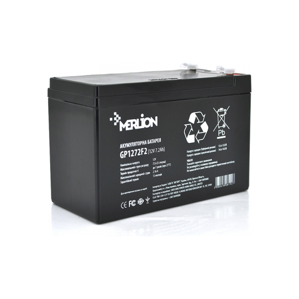 Батарея до ДБЖ Merlion 12V-7.2Ah black (GP1272F2B) - зображення 1