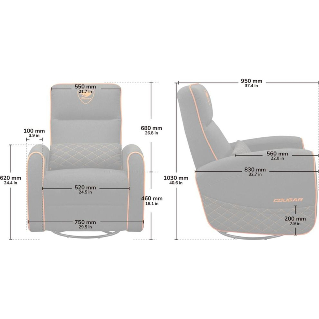 Крісло ігрове Cougar Fidom Gray - зображення 12