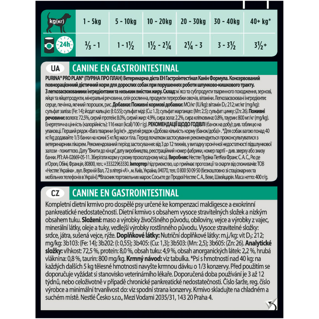 Консерви для собак Purina Pro Plan Veterinary Diets Gastrointestinal 400 г (7613035180932/7613035180376) - зображення 2