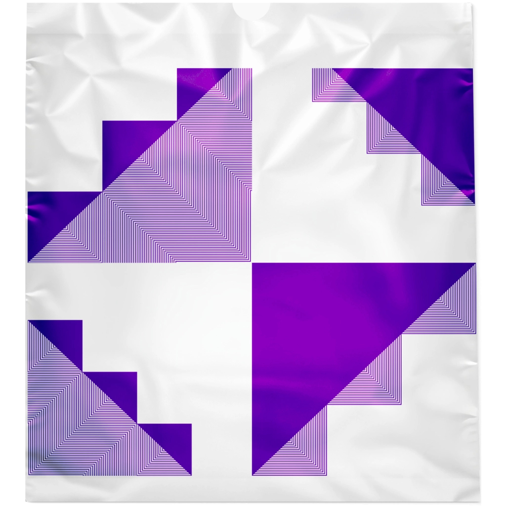 Пакети для сміття Добра Господарочка Із затяжками Колекція Вибійка Біло-фіолетові 35 л 15 шт. (4820086524056) - зображення 2