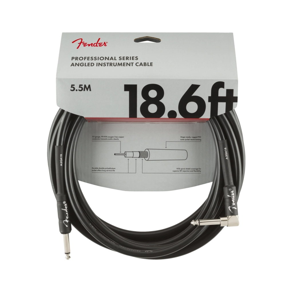 Інструментальний кабель Fender Cable Professional Series 18.6' Angled Black (228434) - picture 1