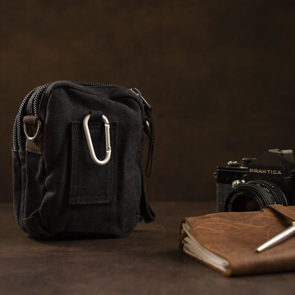 Сумка Vintage Текстильна на пояс Чорна (20082) - изображение 12