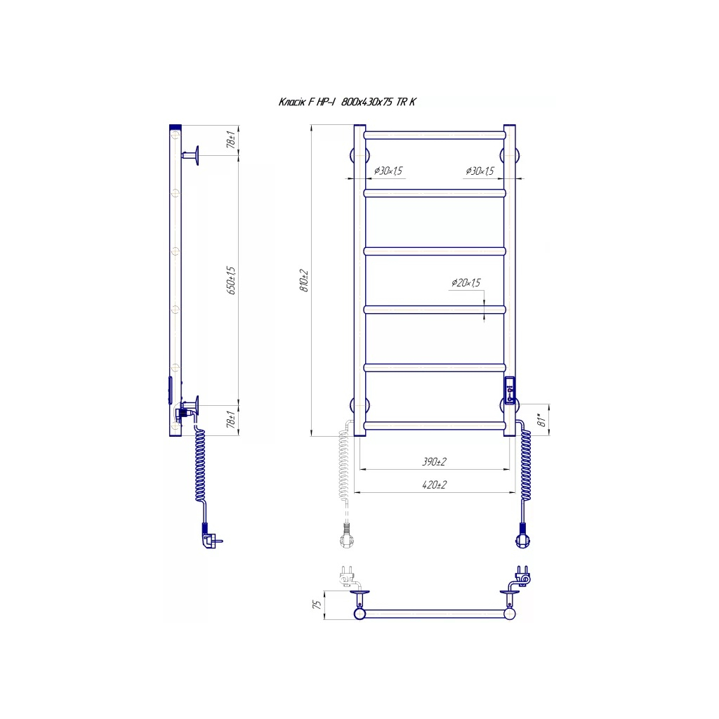 Сушарка для рушників MARIO Класік F НР-I (2.3.0702.10.P) - зображення 5