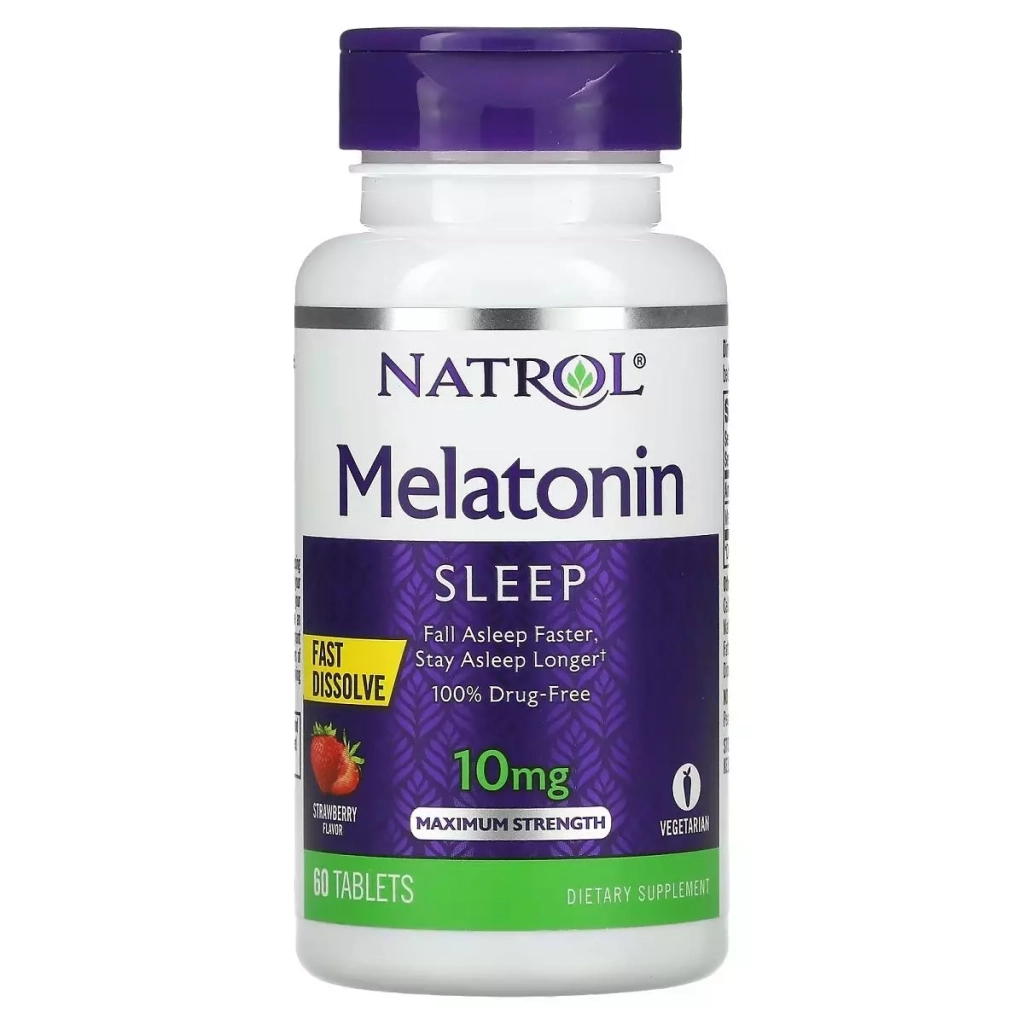 Амінокислота Natrol Мелатонін швидкорозчинний, 10 мг, смак полуниці, Melatonin (NTL-06211) - зображення 1