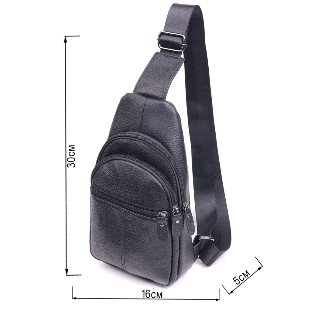 Сумка Vintage Через плече з натуральної шкіри Чорна (21307) - зображення 3