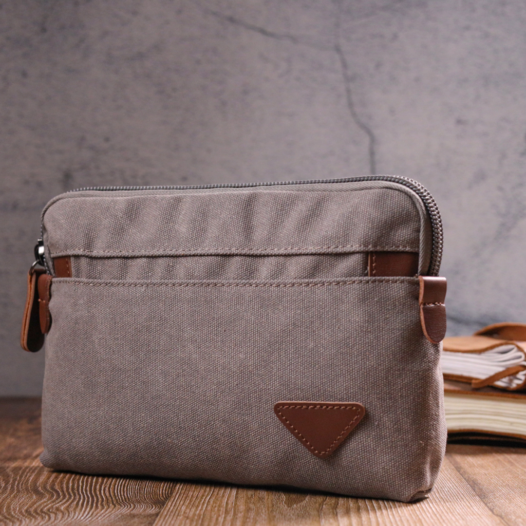 Сумка Vintage З текстилю Сіра (21259) - зображення 9