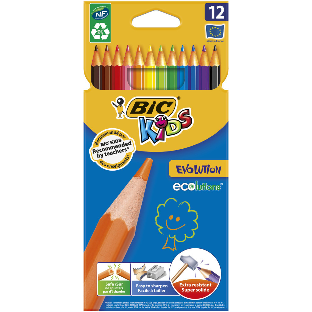 Олівці кольорові Bic Kids Evolution 12 шт (bc82902912) - зображення 1