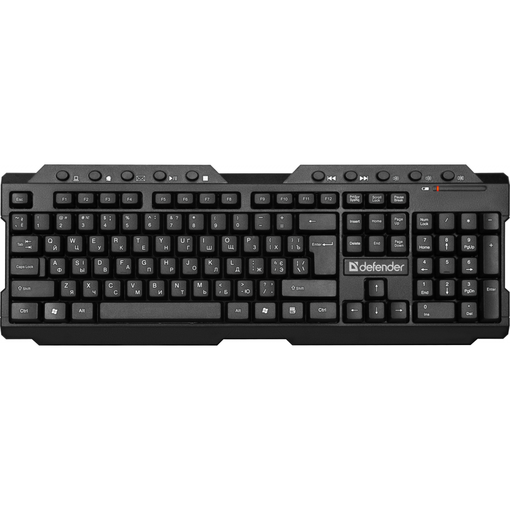 Клавіатура Defender Element HB-195 Wireless UKR Black (45189) - зображення 1