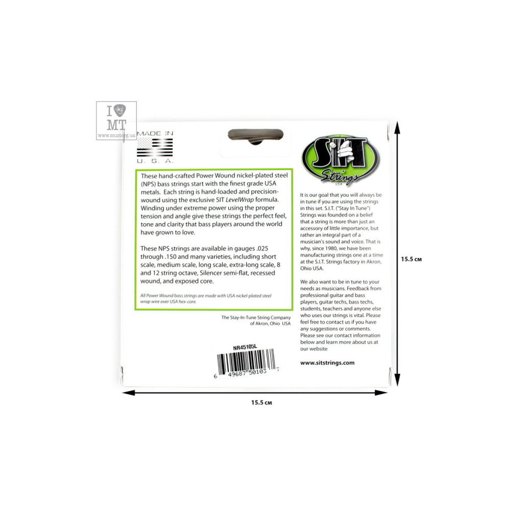 Струни для гітари SIT Strings NR45105L (45-105) (226936) - зображення 2