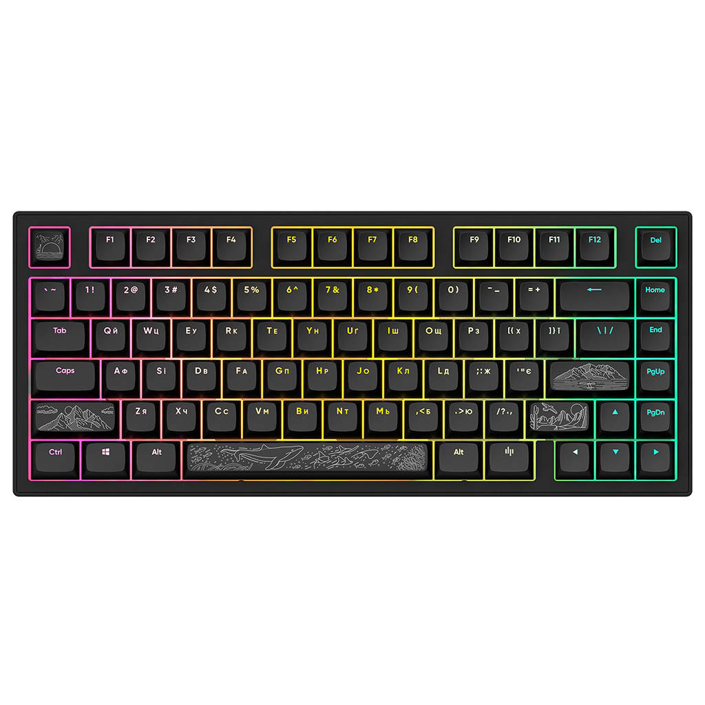 Клавіатура Dark Project ALU81 Terra Nostra PBT RGB Mech G3MS Moonstone Black (DPKB_NOSTRA_81_ANSI_BLACK_UA) - зображення 2
