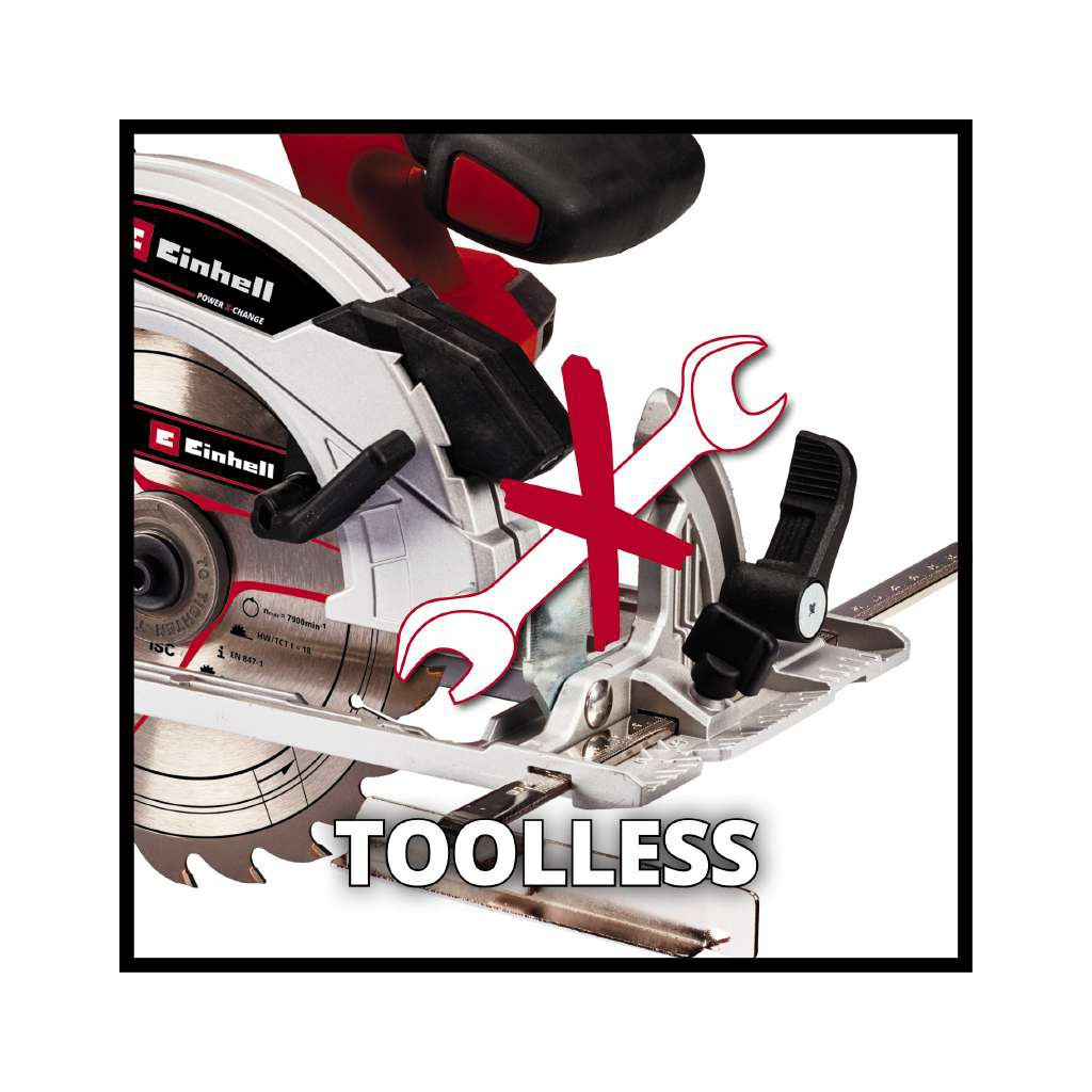 Дискова пила Einhell TE-CS 18/165-1LI - Solo PXC 18V, 165х20 мм, 2.6кг (без АКБ та ЗП) (4331207) - изображение 6