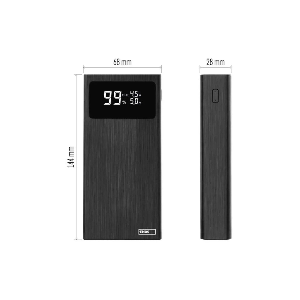Батарея універсальна EMOS 20000mAh BETAQ 20, 22.5W, black (B0532B) - зображення 11