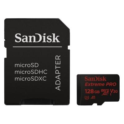 Карта пам'яті SanDisk 128GB microSD class 10 V30 A1 UHS-I U3 4K Extreme Pro (SDSQXCG-128G-GN6MA) - зображення 1
