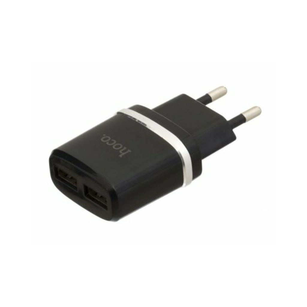 Зарядний пристрій HOCO C12 Smart dual USB charger Black (6957531063094) - зображення 1