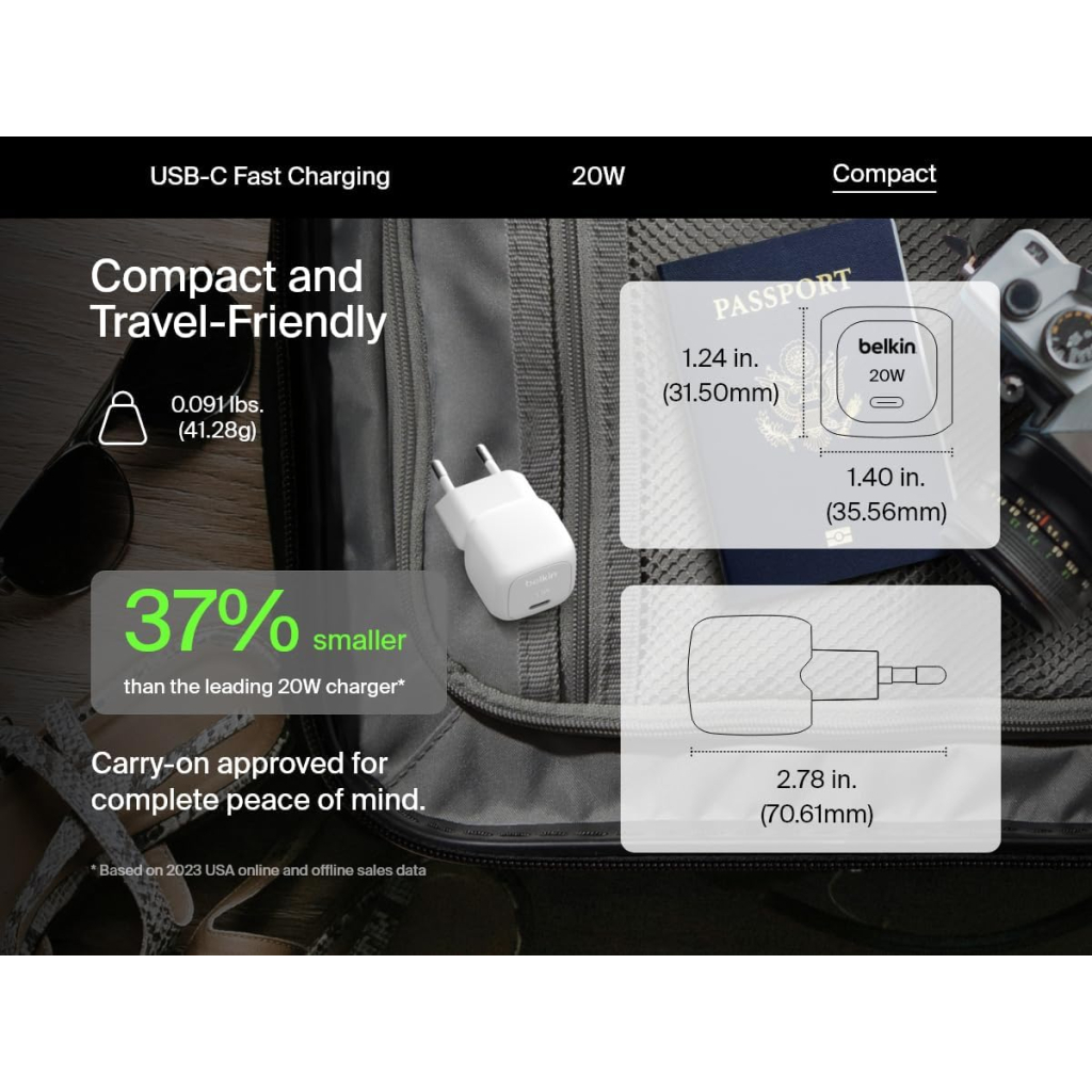 Зарядний пристрій Belkin USB-C PD20W PPS white (WCA009KQWH) - зображення 4