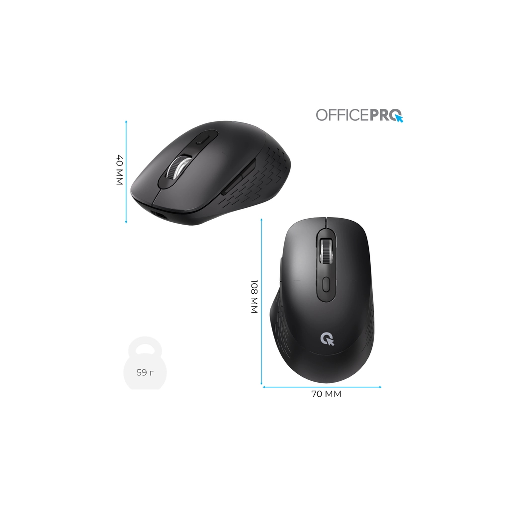 Мишка OfficePro M265B Wireless/Bluetooth Silent Click Black (M265B) - зображення 12