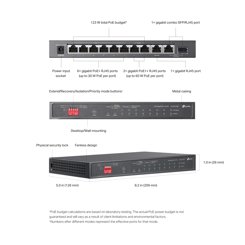 Комутатор мережевий TP-Link TL-SG1210PP - зображення 9