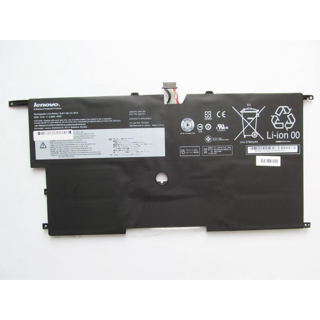 Акумулятор до ноутбука Lenovo ThinkPad X1 Carbon (2nd Gen) 45N1700, 2990mAh (45Wh), 4cell (A47457) - зображення 1