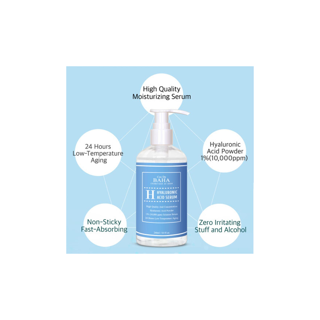 Сироватка для обличчя Cos De BAHA Hyaluronic Acid Serum 240 мл (8809240318485) - изображение 2