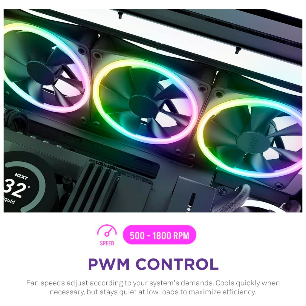 Кулер до корпусу NZXT F120RGB Duo-120mm Dual-sideRGB Fan-Tripl (RF-D12TF-B1) - зображення 11