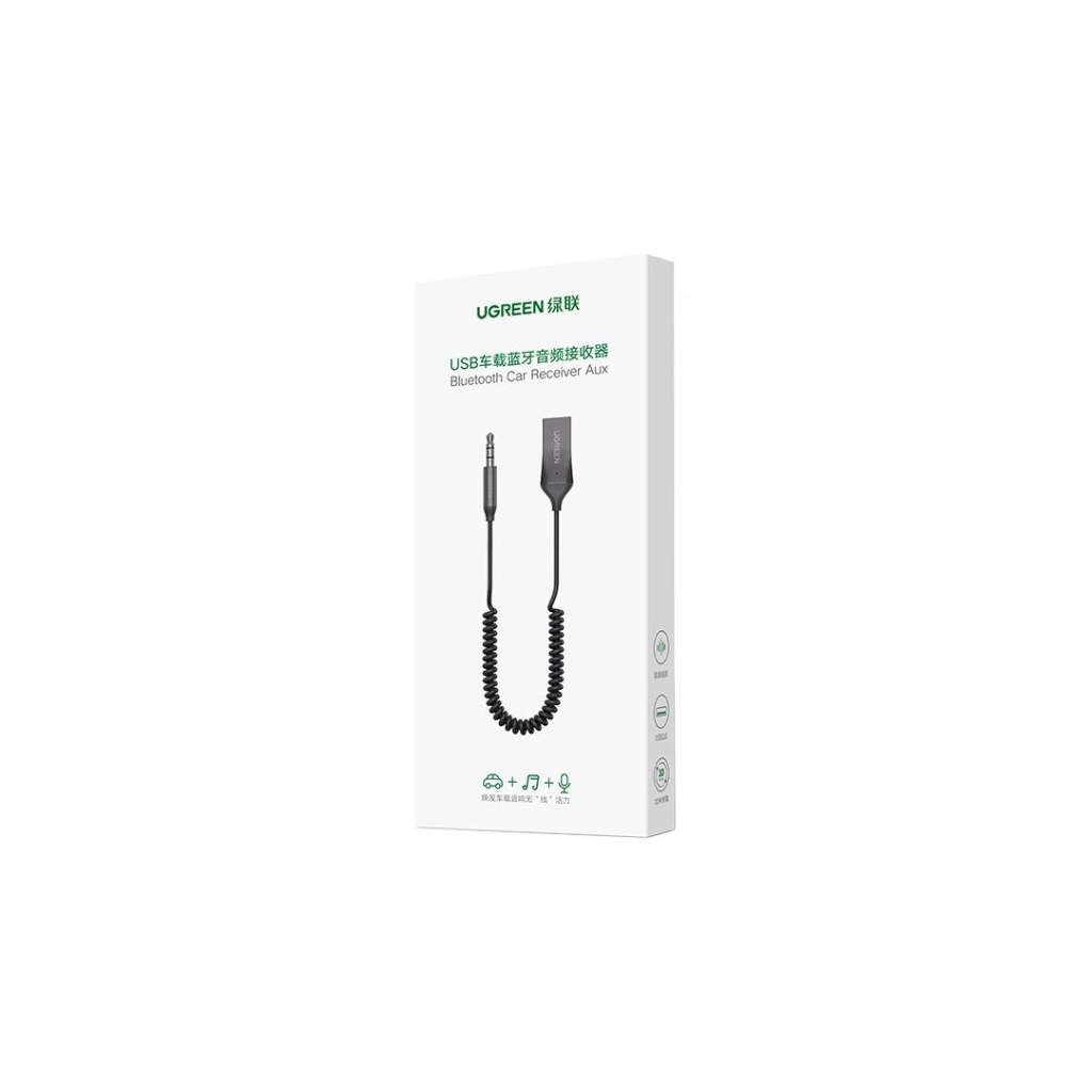 FM модулятор Ugreen Bluetooth 5.0 Aux with mic CM309 UGREEN Black (70601) - изображение 3