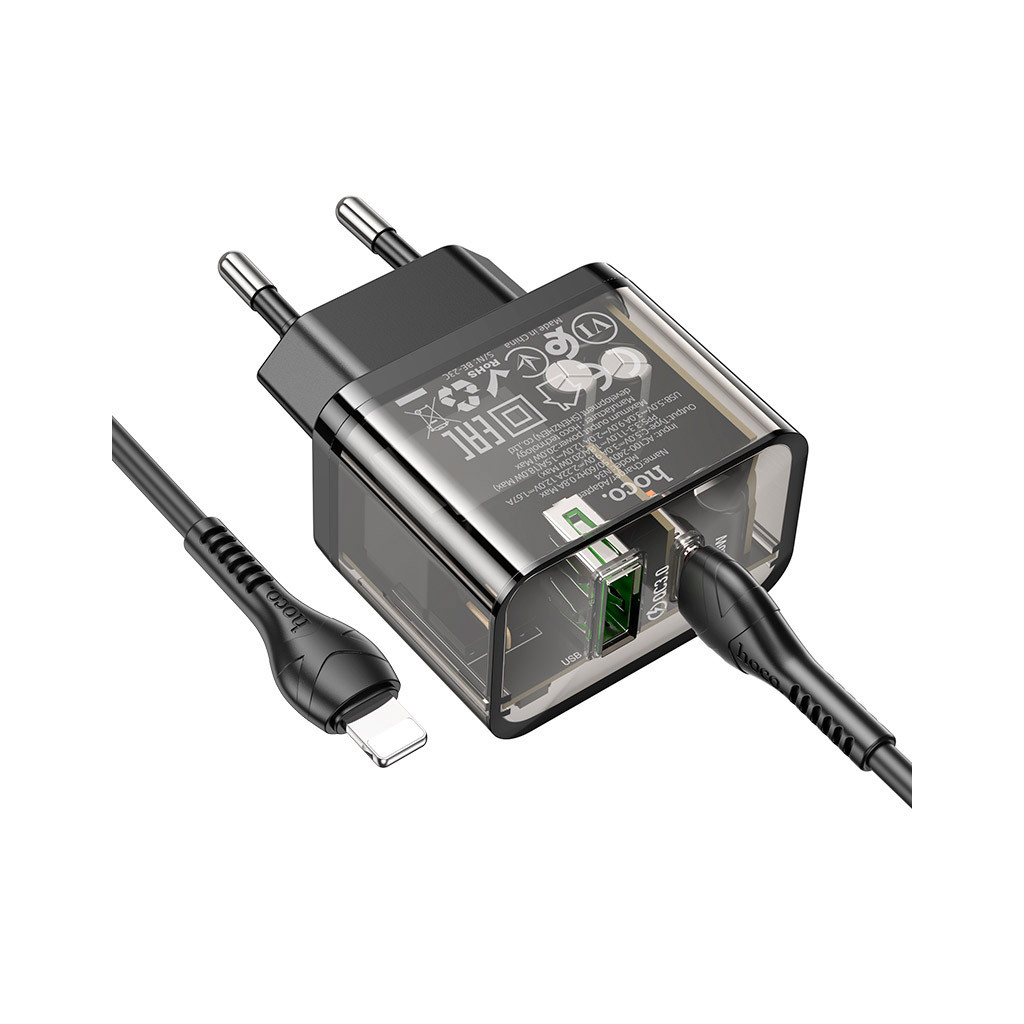 Зарядний пристрій HOCO N34 Dazzling dual-port Black (6931474799173) - зображення 6