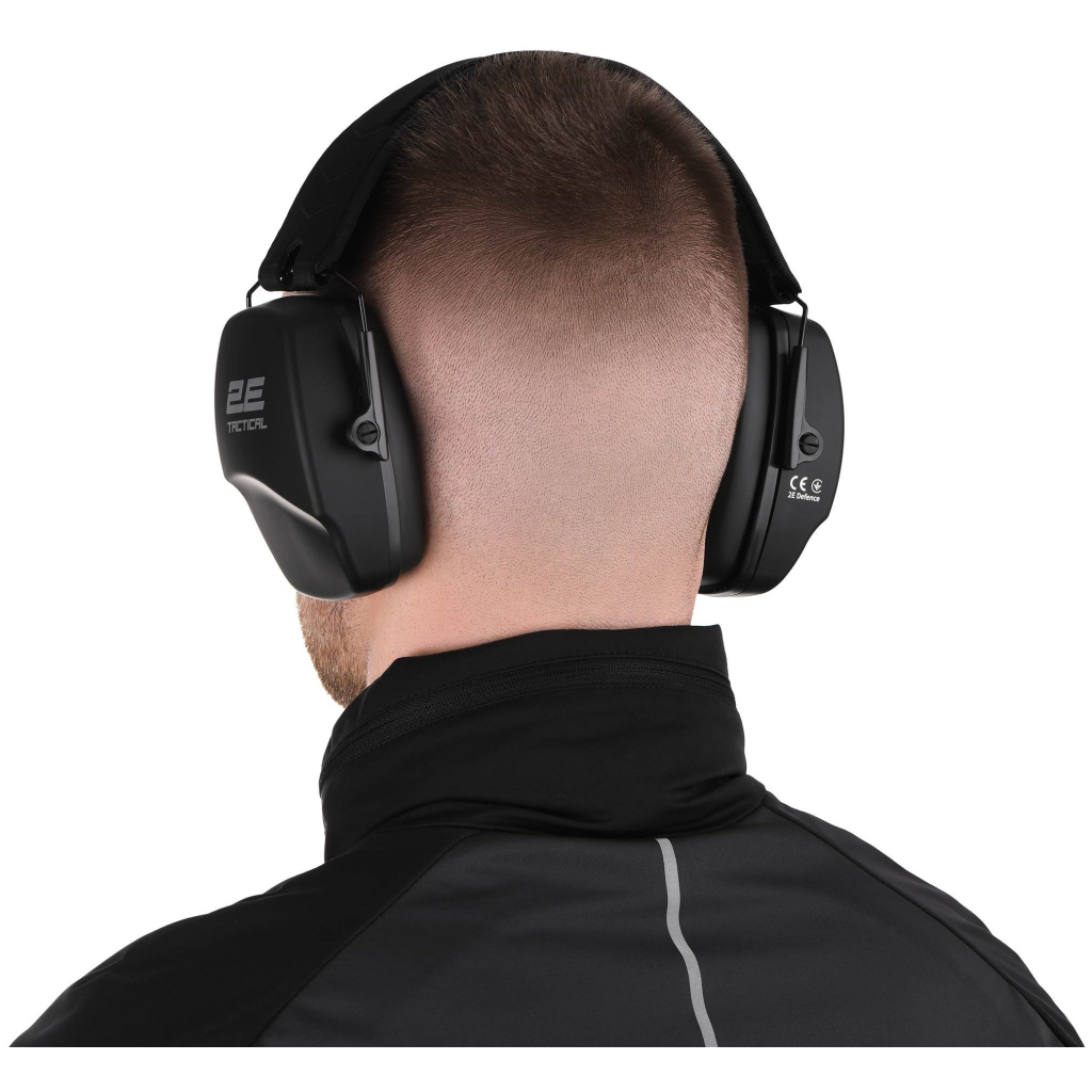 Навушники для стрільби 2E Defence NRR 25 dB пасивні Black (2E-TPE016BK) - изображение 4