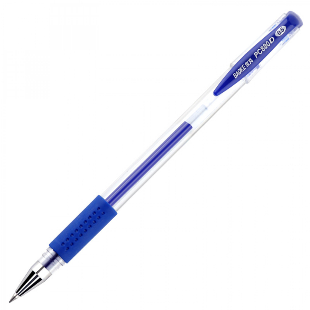 Ручка гелева Baoke з грипом 0.5 мм, синя (PEN-BAO-PC880D-BL) - зображення 1