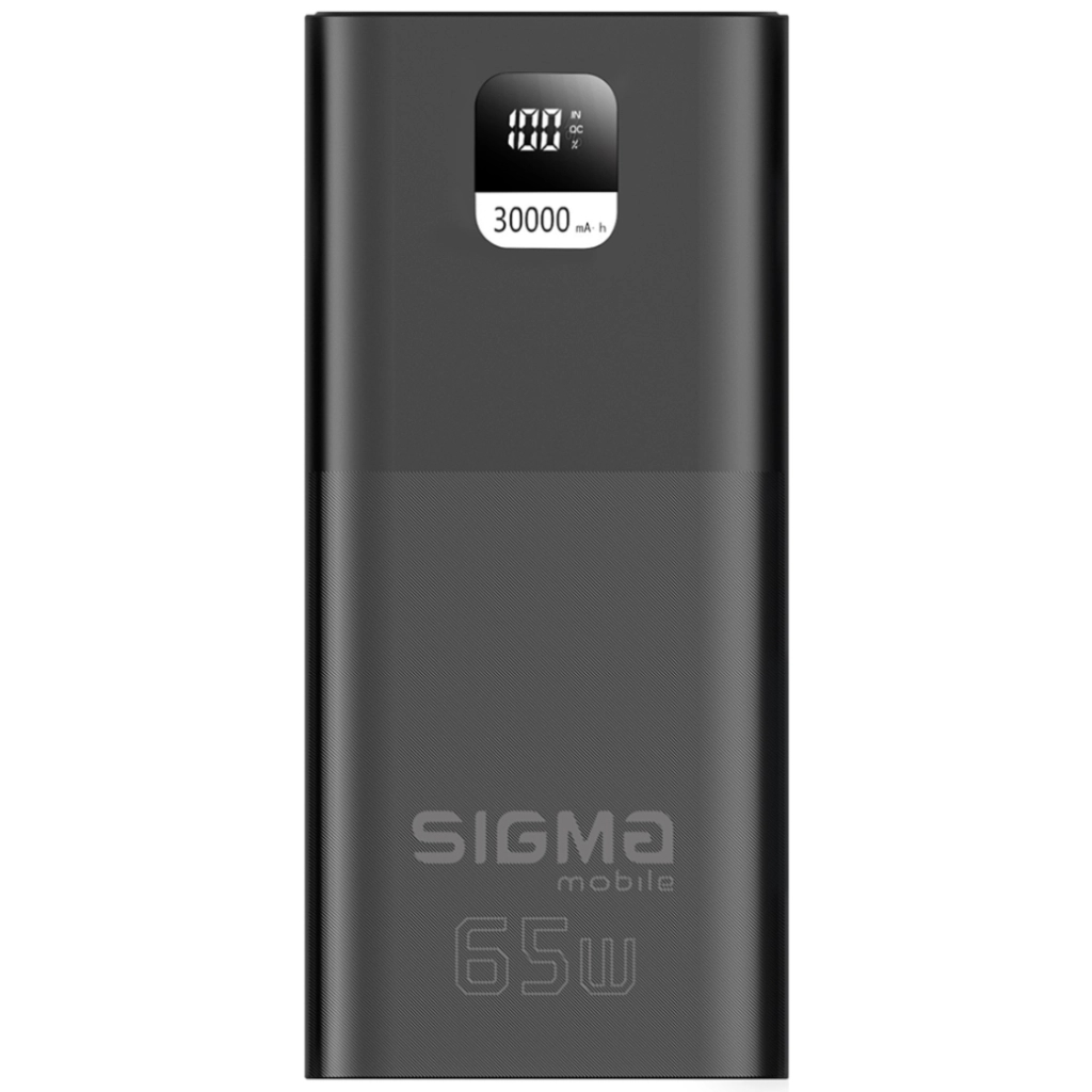 Батарея універсальна Sigma X-power SI30A6QLX 30000mAh, PD/65W, LED, cable 100w, black (4827798835111) - зображення 1