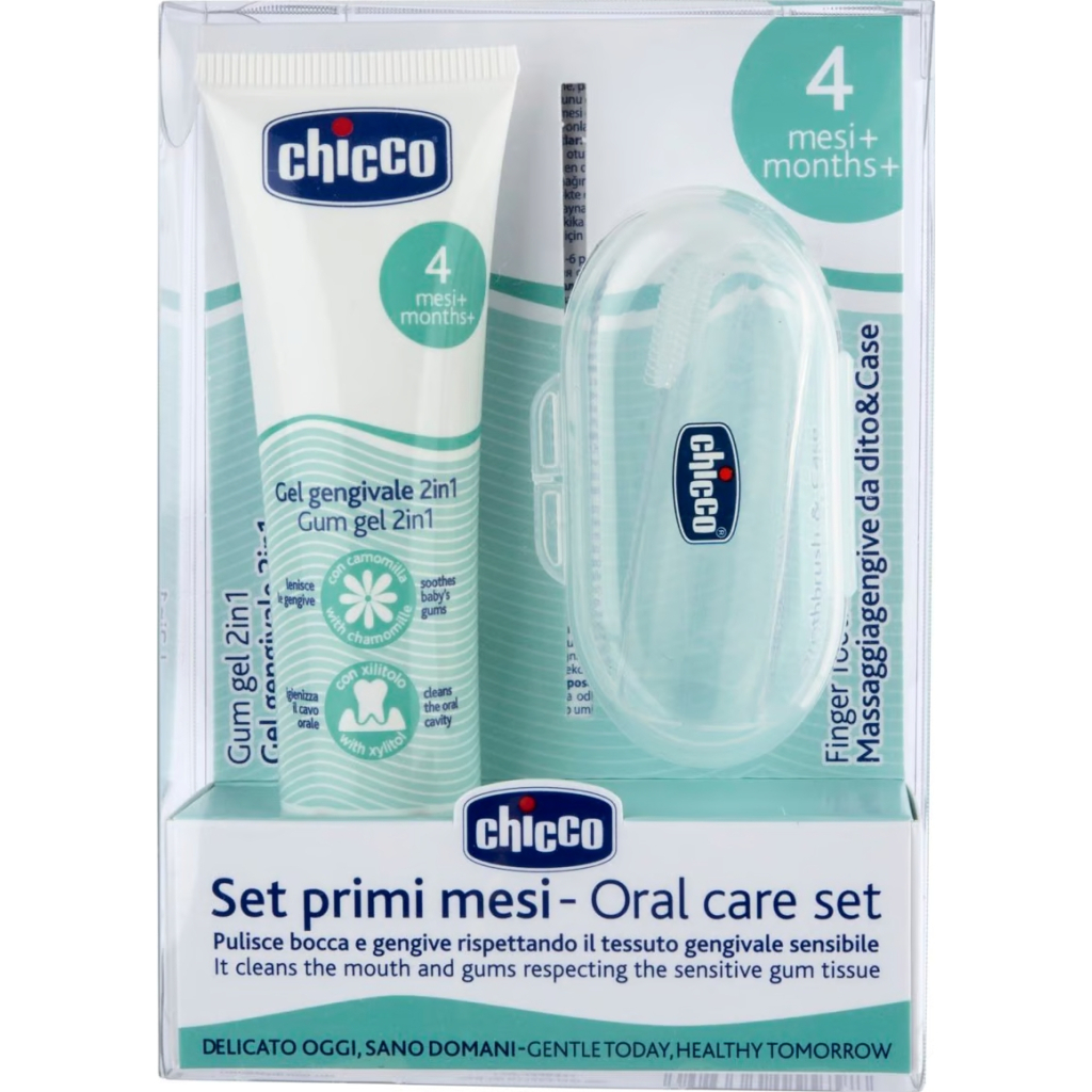 Дитяча зубна паста Chicco Набір: гель для ясен 2в1+ зубна щітка-масажер (11262.00) - изображение 4