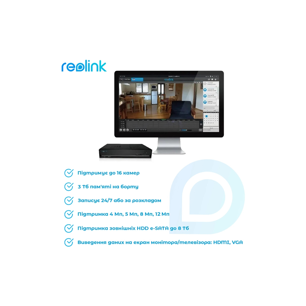 Реєстратор для відеоспостереження Reolink NVS16 - зображення 3