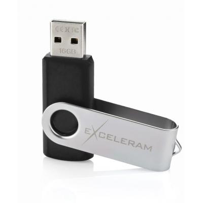 USB флеш накопичувач eXceleram 16GB P1 Series Silver/Black USB 2.0 (EXP1U2SIB16) - зображення 3