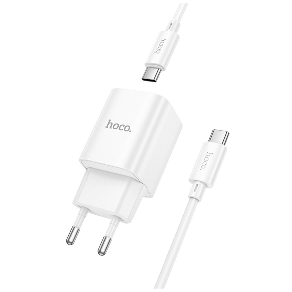 Зарядний пристрій HOCO C149A Charm 1xUSB-C PD30W + 1xUSB QC3.0 + cable USB-C to USB-C White (6942007630351) - зображення 4
