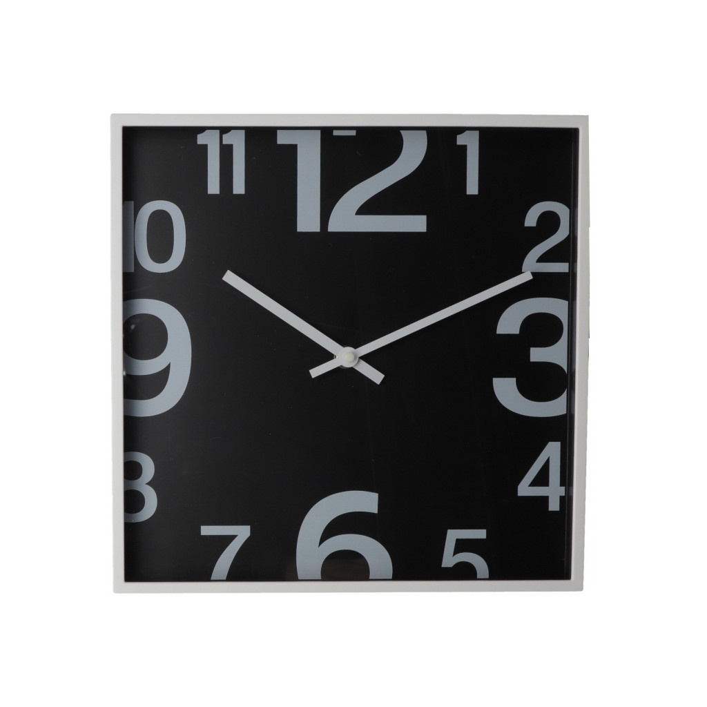 Настінний годинник Optima SQUARE пластиковий, чорний (O52101) - зображення 1