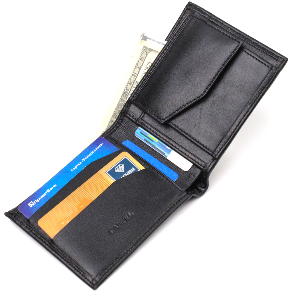 Портмоне Canpellini З натуральної шкіри Чорне (21779) - зображення 6