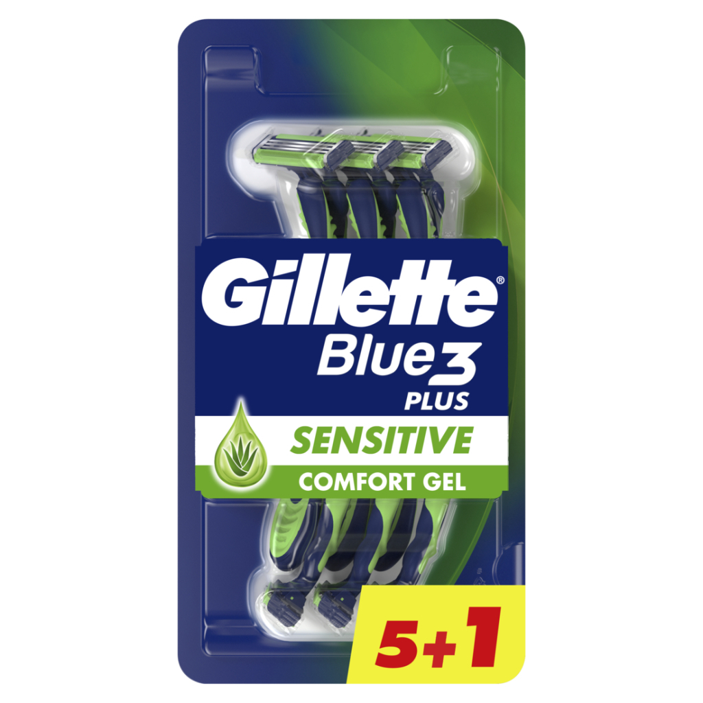 Бритва Gillette Blue 3 Plus Sensitive 6 шт. (7702018490134) - зображення 1
