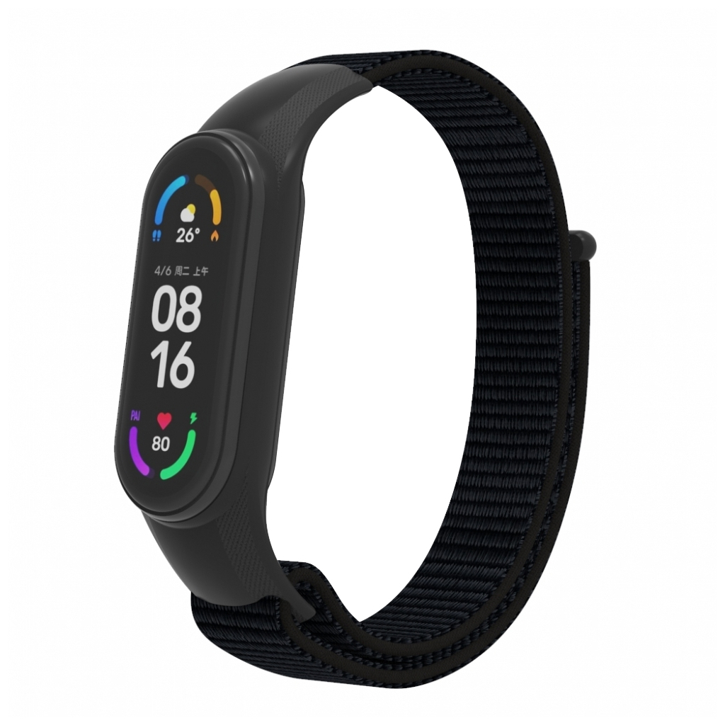 Ремінець до фітнес браслета Armorstandart нейлоновий для Xiaomi Mi Band 7/6/5/4 Black (ARM67839) - зображення 1