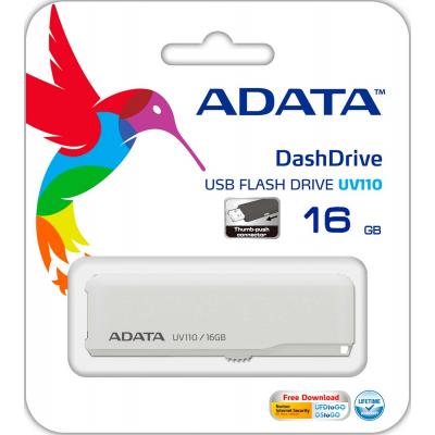 USB флеш накопичувач ADATA 16GB UV110 White USB 2.0 (AUV110-16G-RWH) - зображення 4