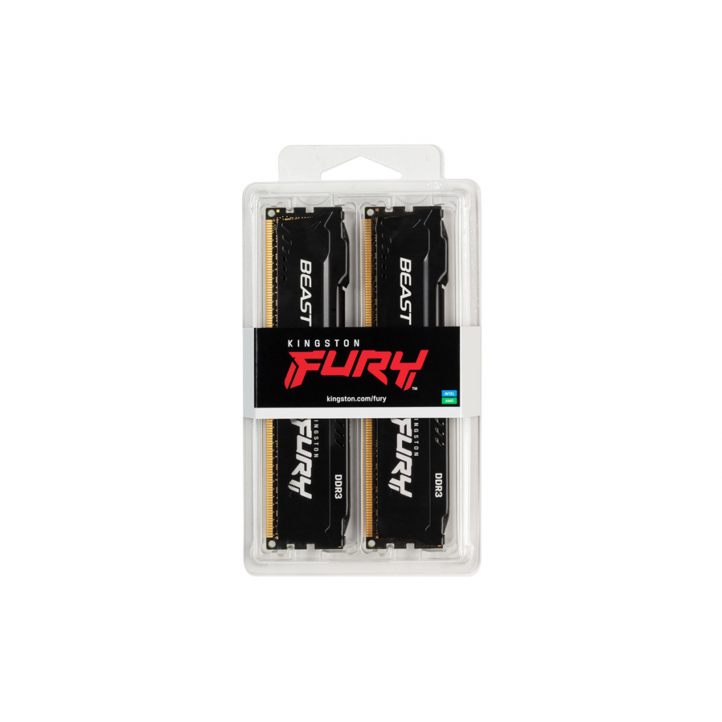 Модуль пам'яті для комп'ютера DDR3 16GB (2x8GB) 1866 MHz Fury Beast Black Kingston Fury (ex.HyperX) (KF318C10BBK2/16) - зображення 5