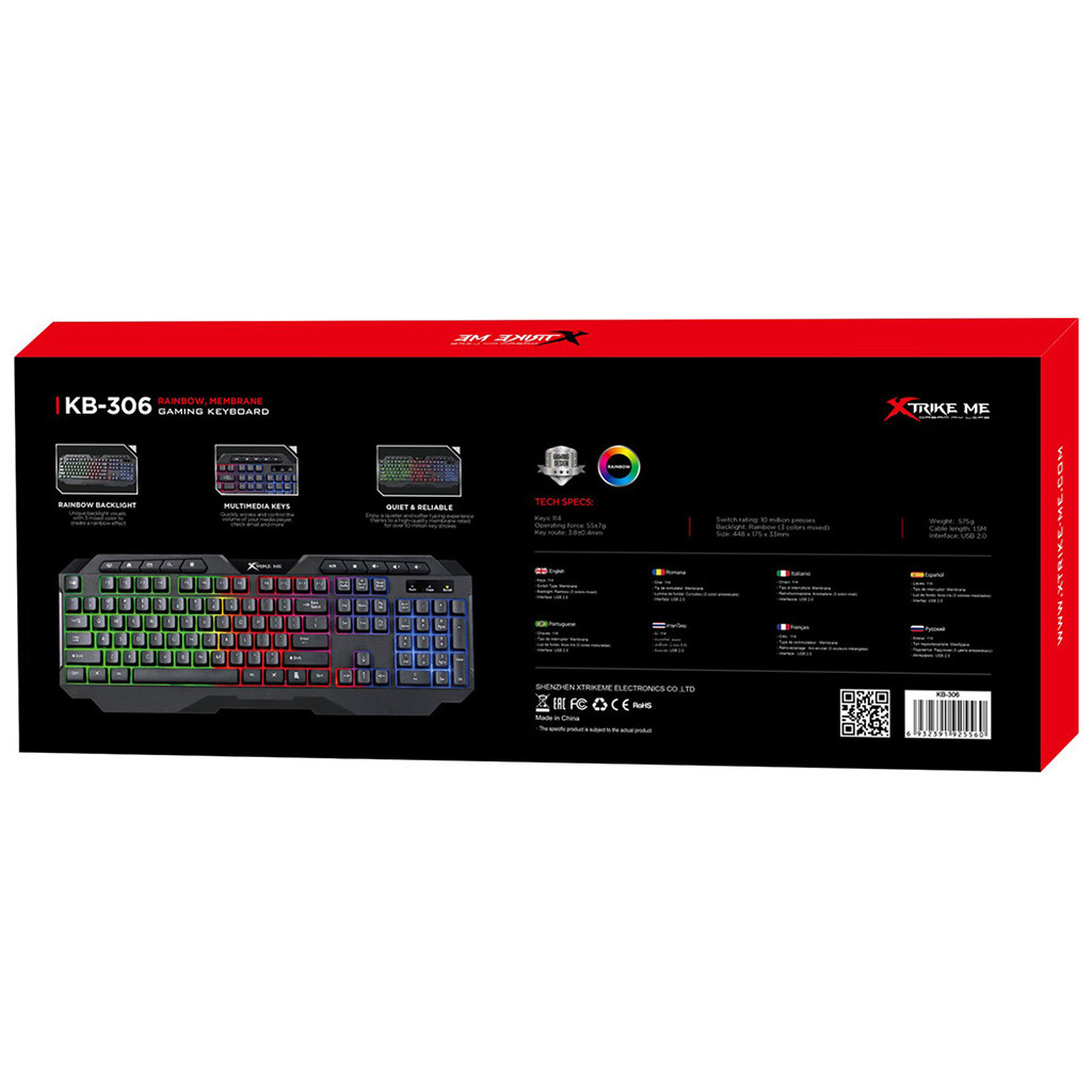 Клавіатура Xtrike ME KB-306 LED USB UA Black (KB-306UA) - зображення 8