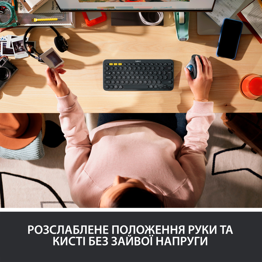 Мишка Logitech Ergo M575 Wireless Trackball Graphite (910-005872) - зображення 4