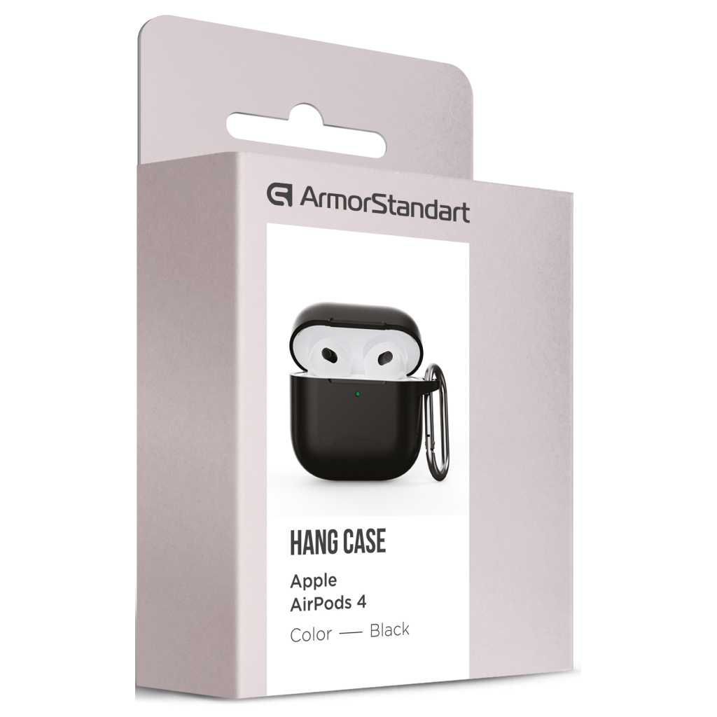 Чохол для навушників Armorstandart Hang Case для Apple AirPods 4 Black (ARM81277) - зображення 3
