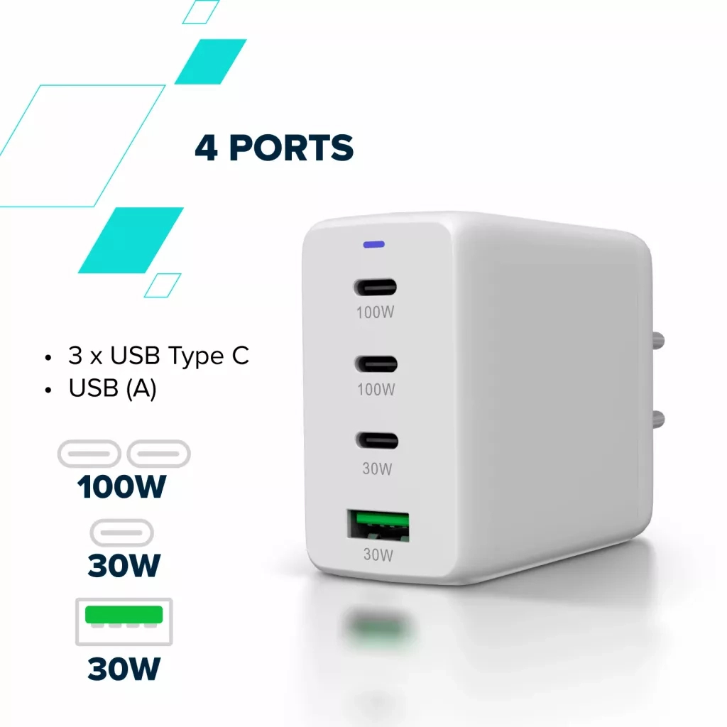 Зарядний пристрій Canyon CU100ACC GaN 100W 3xPD 1xQC EU White (CNS-CUW100ACC) - зображення 7