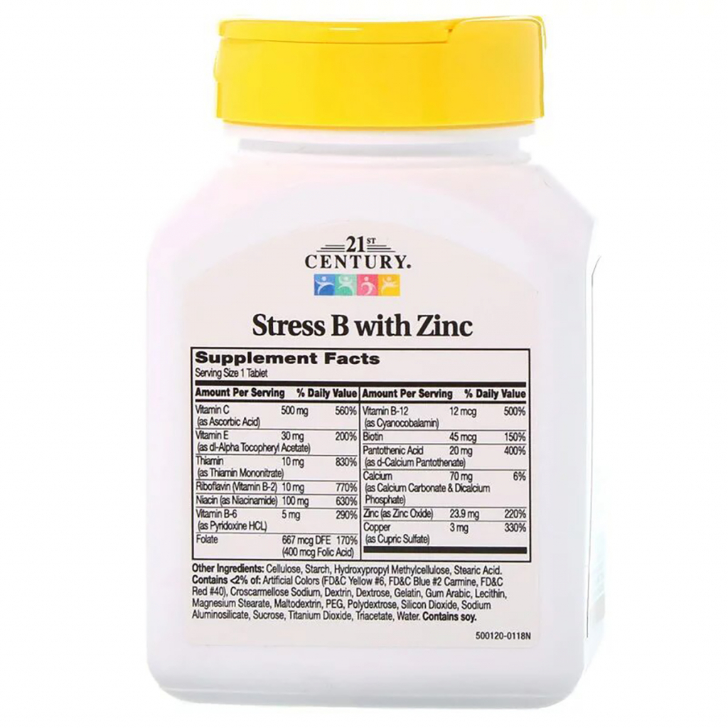 Вітамін 21st Century B-Комплекс від Стресу + Цинк, 66 таблеток (CEN-22331) - зображення 2